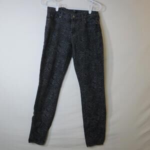 7 For All Mankind Womens Mid Rise Ankle Skinny Jeans Animal Print Denim Size 28